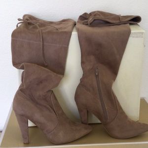 French Connection Beige Knee Lace Boots new size 7